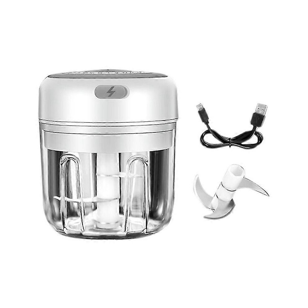(White 250Ml, One Size) 100/250Ml Electric Garlic Masher Garlic Press Vegetable Chili Meat Garlic Chopper 5062994706455