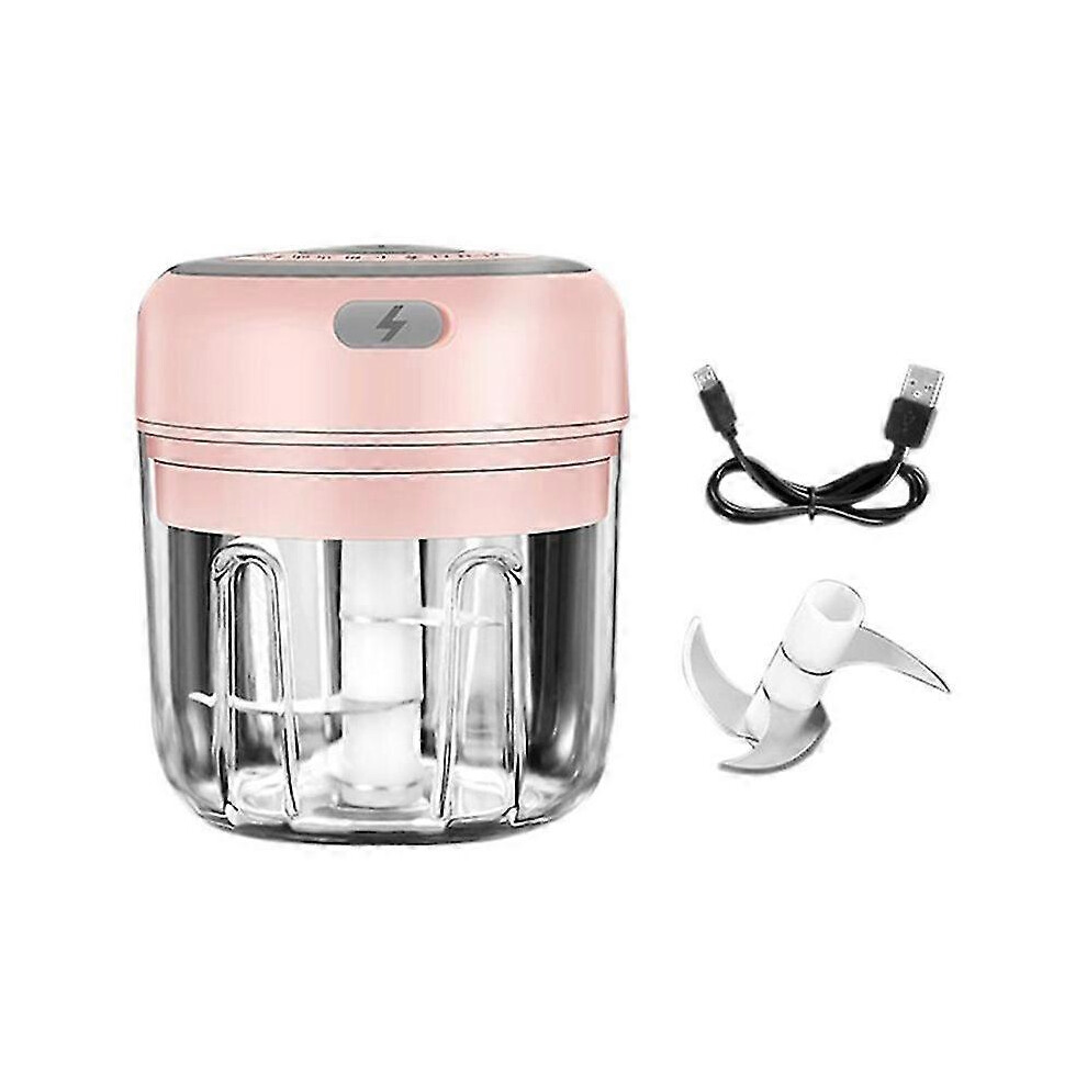 (Pink 250Ml, One Size) 100/250Ml Electric Garlic Masher Garlic Press Vegetable Chili Meat Garlic Chopper 5062994706431