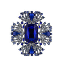 (As show, One size) 2024, Vintage Blue Austrian Crystal Rhinestone Brooch Pin Elegant Jewelry For Women Girls