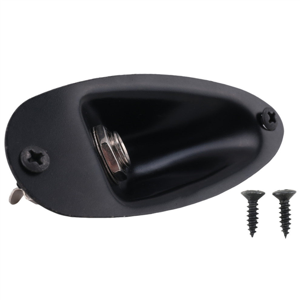 Black Boat Style 1/4inch Guitar Pickup Output Input Jack Plug Socket For Strat