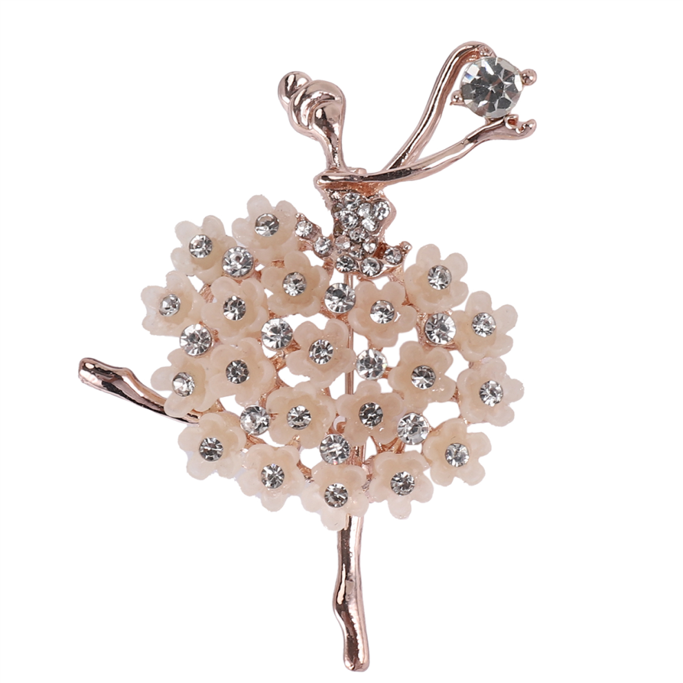 Broche d?corative en strass cubique pour pull et manteau, motif ange de ballet