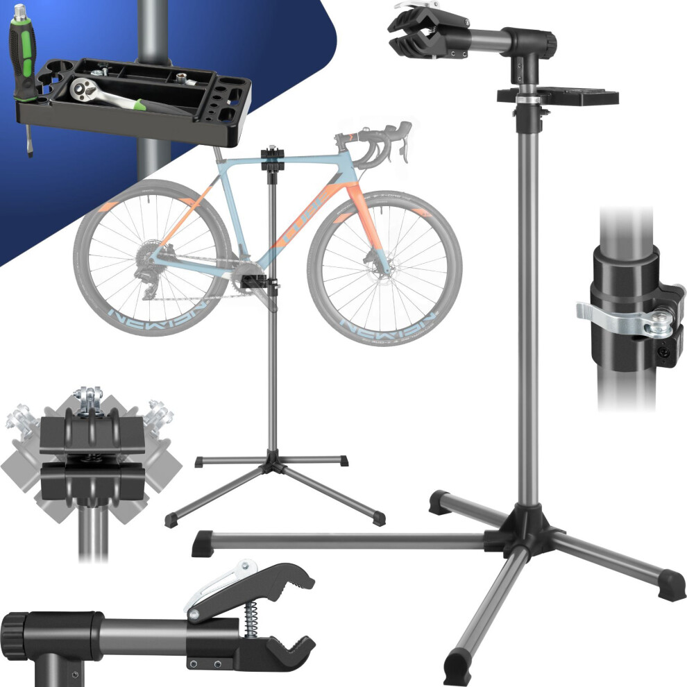 Bike Repair Stand Maintenance Station Adjustable Folding Bicycle Workshop Tool