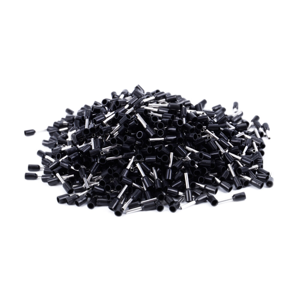 1000X Crimp Terminal Pre Insulated Ferrule E1008 18Awg 1.0Mm2 Silver Black 4852884921621