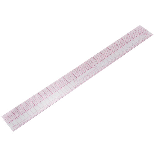 Drawing Tool Squares Angles Parallel Line Soft Plastic Metric Ruler Clear Pink 2