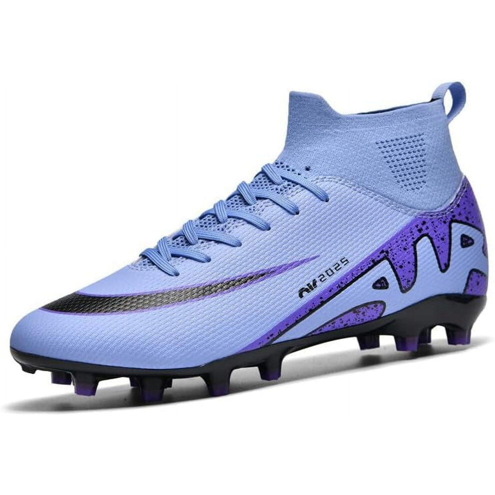 (2309purplea, 2.5 Women/2.5Men) Men Women Soccer Shoes Boys Gold-Soled Spikes Football Shoes Student Grass Training Shoes Outdoor Football Boots Unisex
