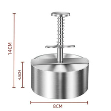 (Diameter 8 CM) Hamburger Patty Maker Press 304 Stainless Steel Non-Stick Round Manual Rice Ball Mold