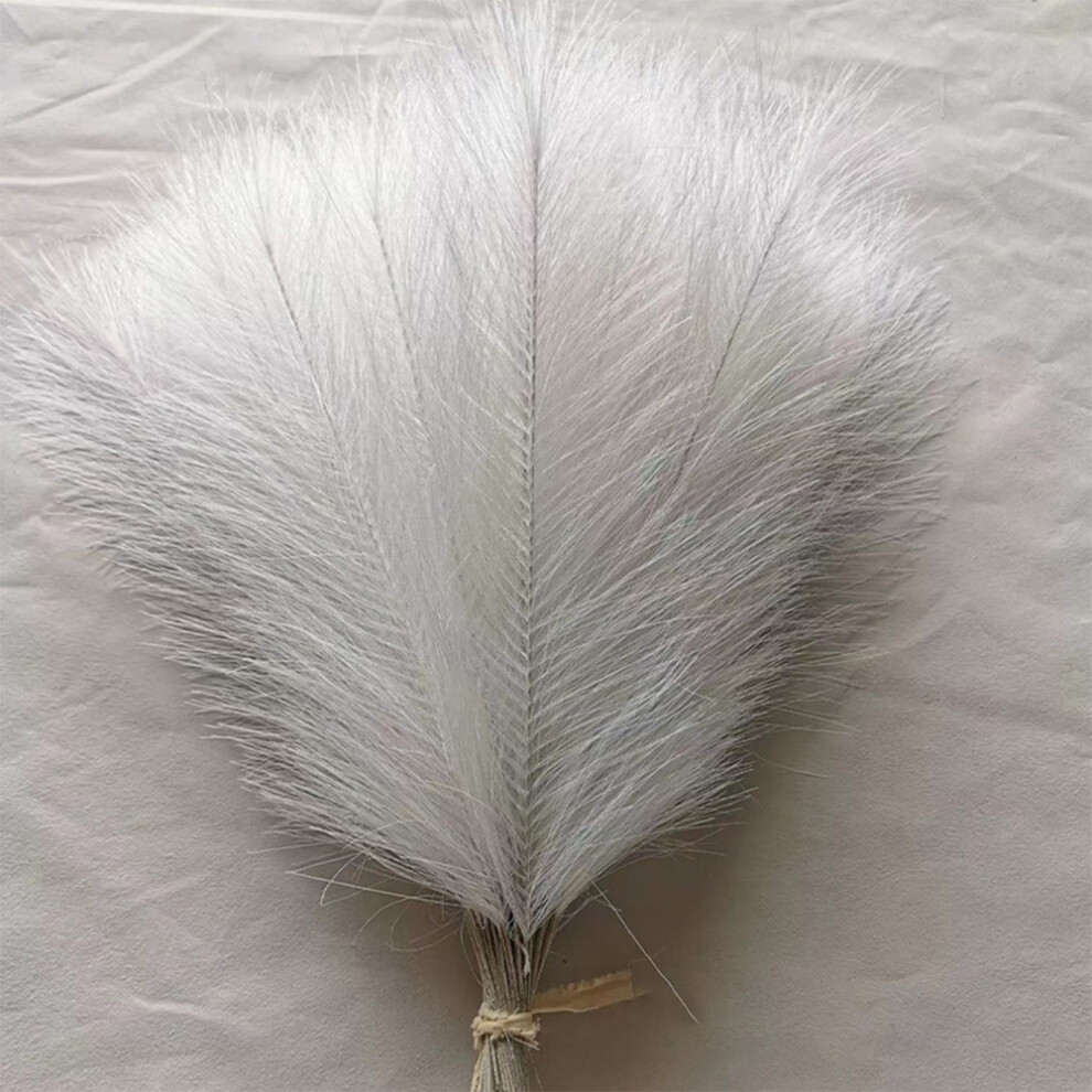 Flemye (Yz6-01, 5Pcs) Fluffy Pampas Grass Boho Decor Artificial Flower Fake Plant Reed Simulated Party Wedding Home Decoration 42Cm