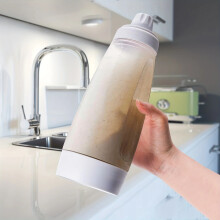 (white) Pancake Batter Bottle Battler Mixer With Blender Ball Wire Whisk For Restaurant Baking Pancakes