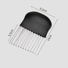 (Black) Stainless Steel Potato Chip Slicer Dough Vegetable Fruit Crinkle Wavy Slicer Knife Potato Cutter Chopper French