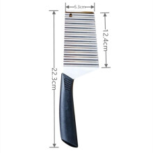 (Slicer Knife) Stainless Steel Potato Chip Slicer Dough Vegetable Fruit Crinkle Wavy Slicer Knife Potato Cutter Chopper French