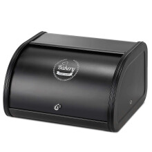 (As show, One size) Bread Boxes with Stainless Steel Body Metal Home Storage Bin For Kitchen Counter Extra Large
