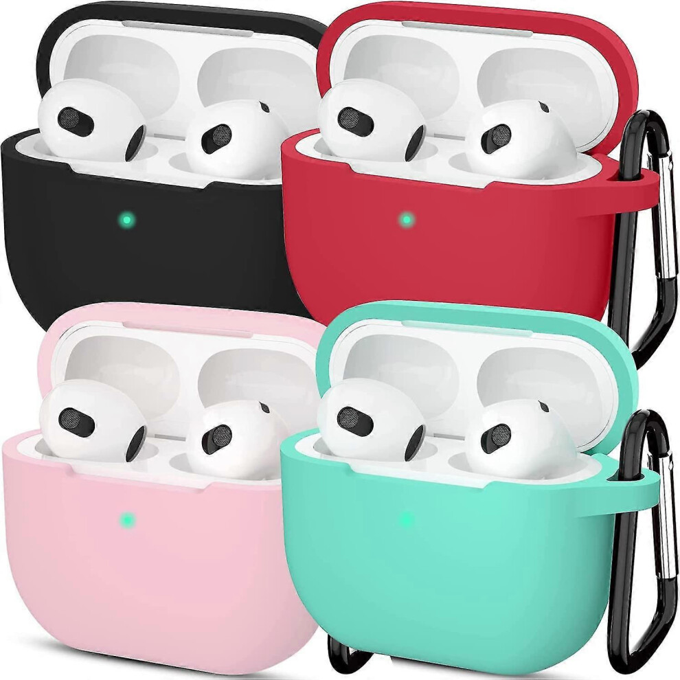 Photos - Case  Ankasi Cover Compatible Airpods 3  With Keychain, Full Protective Silicone  Accessory For Women,(As show, One size)