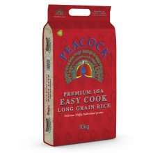 Peacock, Easy Cook, Long Grain Rice 10kg