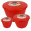 (Red) Steamed Pudding Basins with Lids Sizes ¼ ½ 1 pint 1