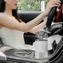 Car Air Purifier for Home Hepa Filters Desktop USB Rechargeable Portable Cleaner Diffuser-Gray