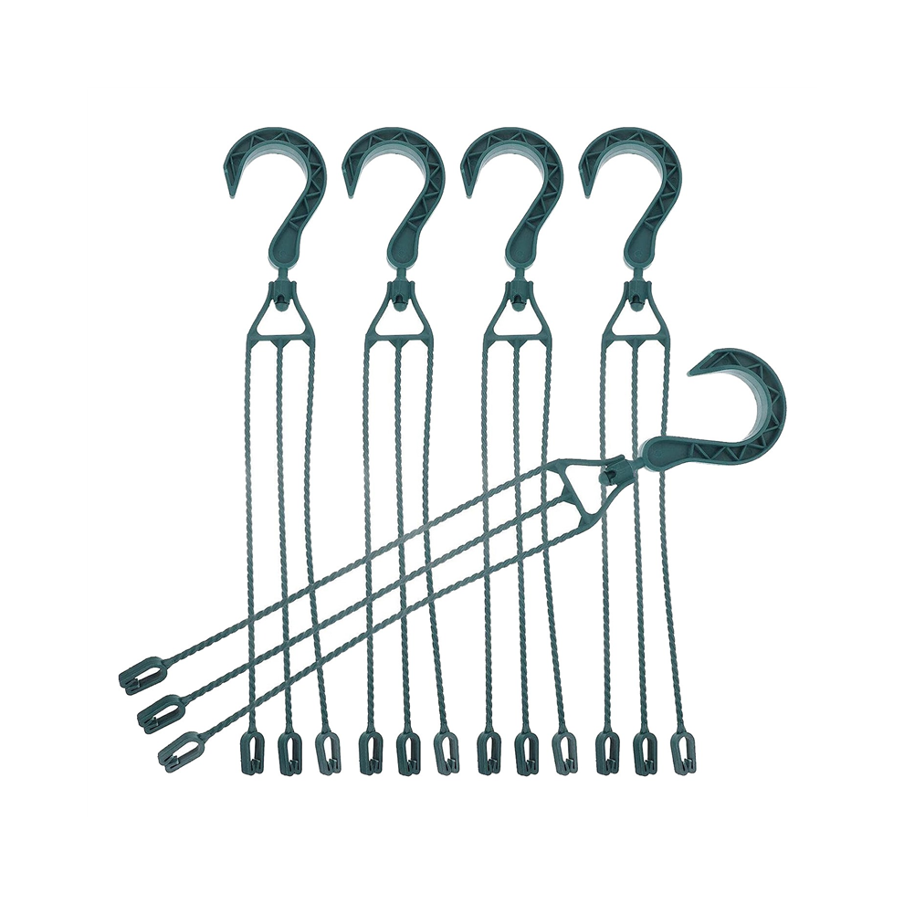 5PCS Plastic Hanging Chains for , 360?Rotatable Basket Hooks Planter Holder Flower Plant Pot (Green)