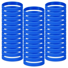 100 stuks effen rubberen armbanden siliconen polsband sport elastische bulk polsbandjes voor volwassenen (donkerblauw)