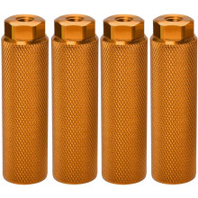 4 pezzi pioli per bici, pedali per bicicletta antiscivolo in lega di alluminio, pioli BMX per assi da 3/8 pollici, accessori, giallo