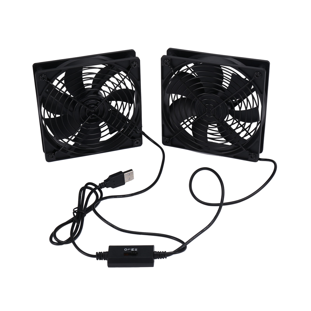 Dual 120Mm 5V Usb Powered Pc Router Fans With Speed Controller High Airflow Cooling Fan For Modem Receiver 4851337814640
