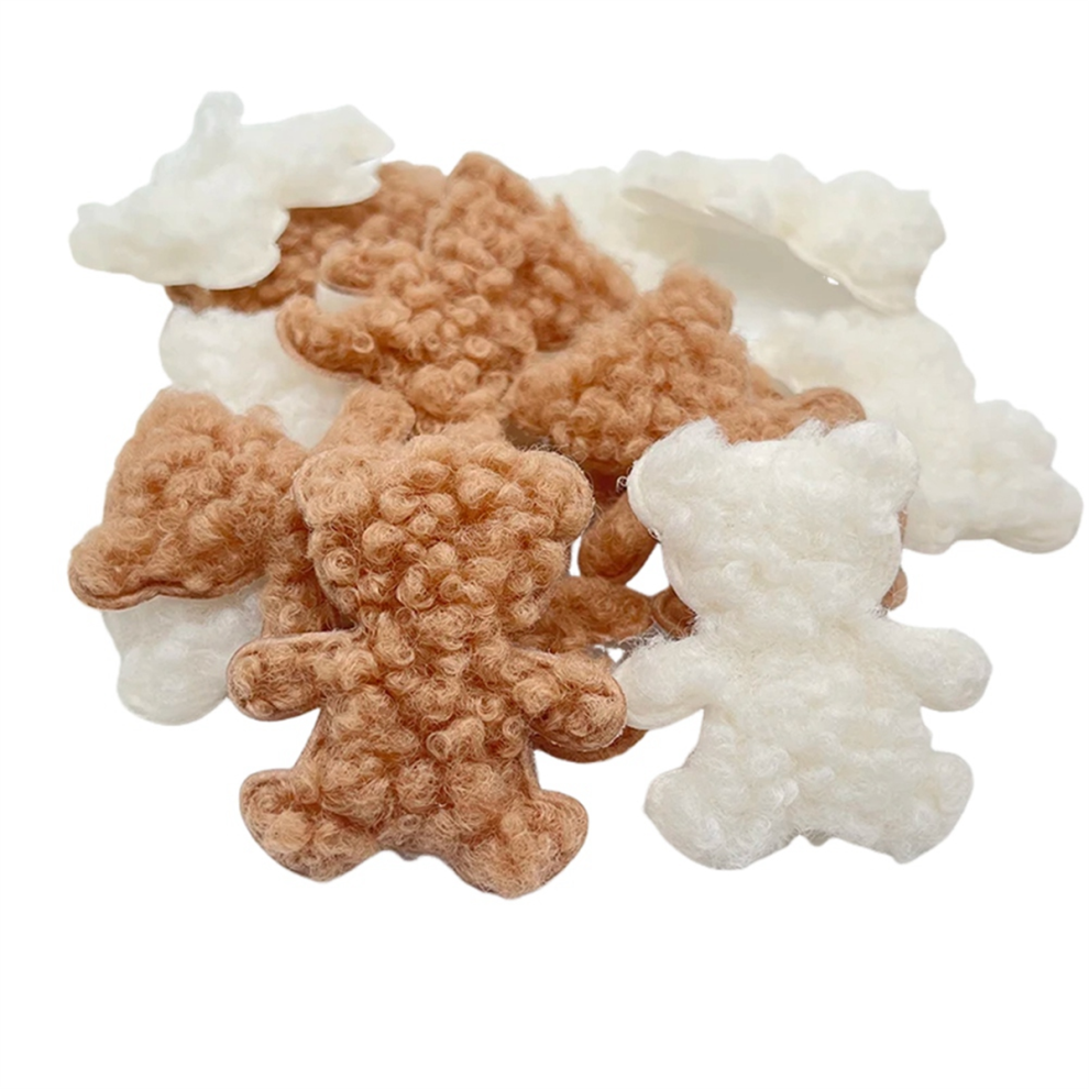 50Pcs 50x55mm Teddy Plush Padded Bear Appliques for Clothes Hat Leggings Sewing Supplies DIY Decor Accessories