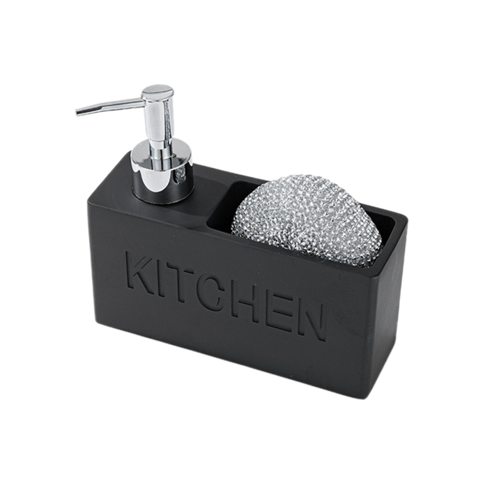 Distributeur de savon ? vaisselle de cuisine, bo?te de rangement, bouteille rechargeable pour les mains avec support pour ?ponge de nettoyage