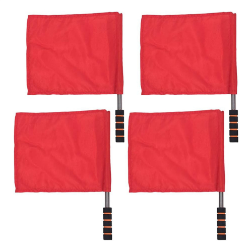Κόκκινο Sports Referee Flag 4 Pieces Γεγονός στίβου ποδοσφαίρου Λαβή σφουγγαριού με τέρμα