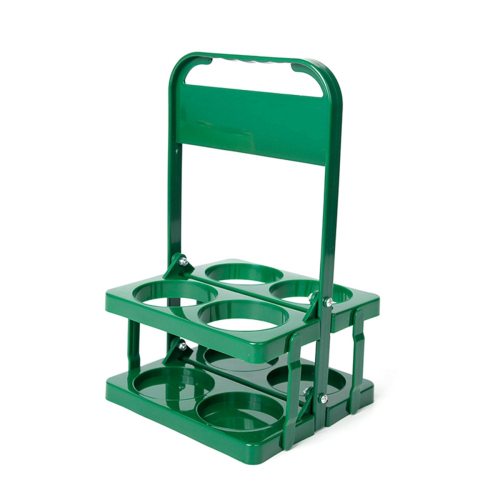 4 Holes Foldable Plastic Beverage Carrier,Reusable Drink Holder with Handle Portable Green 1