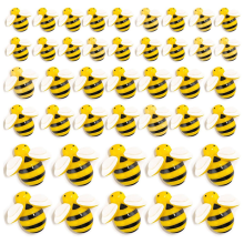 120PCS dekor čmeliak, živicové včely pre remeslá, malé plastové ozdoby dekorácie