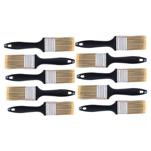 10 Pieces 2 Inch Paint Brush,Flat Brushes Professional Tools with Treated Plastic Handle for DIY 2