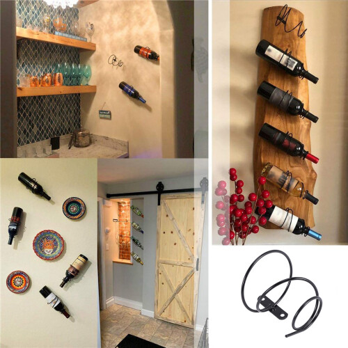 3Pack Simple Single Bottle Wall-Mounted Wine Rack, Display Metal Hanging Rack 2