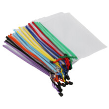 24 stuks mesh ritsvak documententas, plastic ritsmap, briefformaat/A4-formaat, voor kantoorbenodigdheden