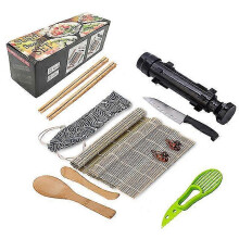(white, One size) Sushi Making Kit, All In One Sushi Bazooka Maker With Bamboo Mats, Bamboo Chopsticks, Avocado Slicer, Paddle, Spreader, Sushi Knife, Chopsticks Holder