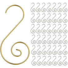 (gold, One size) Christmas Hook - 120 Pieces Christmas Ornament Hooks S Shaped Hanger For Christmas Tree Decoration