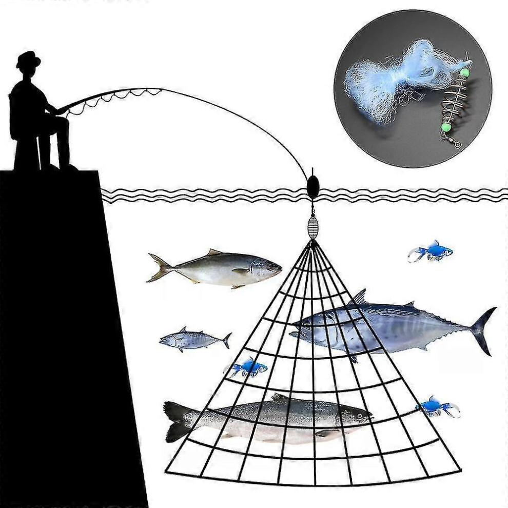 Photos - Climbing Gear  Multi Size Fishing Net Trap Mesh Luminous Bead Netting Sea Fish Net Tackle Design Copper Shoal Cast Gi(15mm Mesh, One size)
