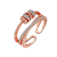 (Gold, One size) To My Daughter - Fidget Ring,anxiety Ring For Women Stress Reliever Rings, Adjustable Open Ring