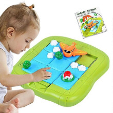 (As show, One size) Children Board Games Cute Learning Toy With 36 Levels Huarong Road Toy Bright Colors Round Corners Portable Educational Toy For