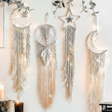 (style 2, One size) Nordic Star Moon Macrame Home Decor Aaccessories Boho Decor Ramadan Girl Kids Baby Room Wall Decor Dreamcatcher Wall Hangings
