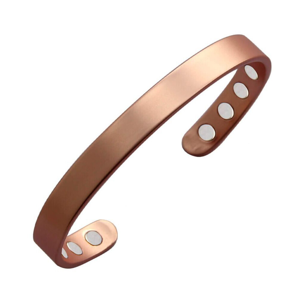 Maxpower Copper Bracelet For Men And Women 99.9% Pure Copper Magnetic Bangle With 8Pcs 3500 Gauss Magnets 6.8" Adjustable Jewelry Gift