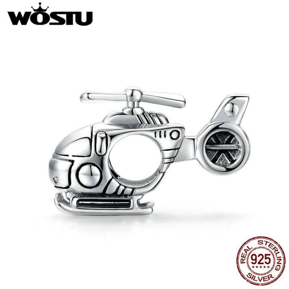 Wostu 925 Sterling Silver Vintage Little Helicopter Charms Beads For Original Bracelet & Bangle Diy Jewelry