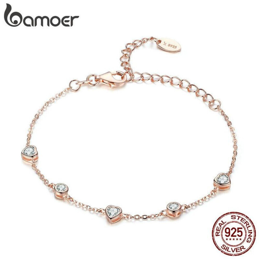 Maxpower Bamoer Classic 925 Sterling Silver Heart Gold Color Women Bracelets Silver,Gold
