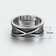 Bague noire rétro Time Space Goku, anneau ouvert Punk gothique pour hommes, fait à la main, unisexe, bijoux de créateur,