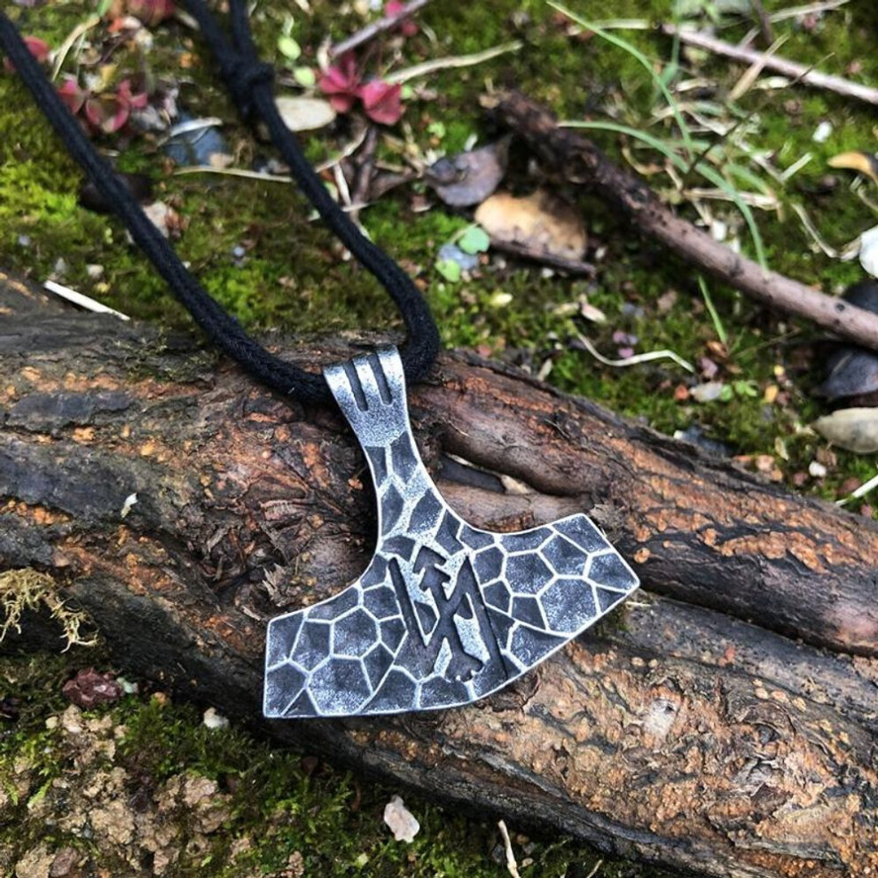 New High Quality Stainless Steel Nordic Thor Hammer Viking Rune Ancient Tin Pendant Necklace For Men And Women Jewelry Gifts