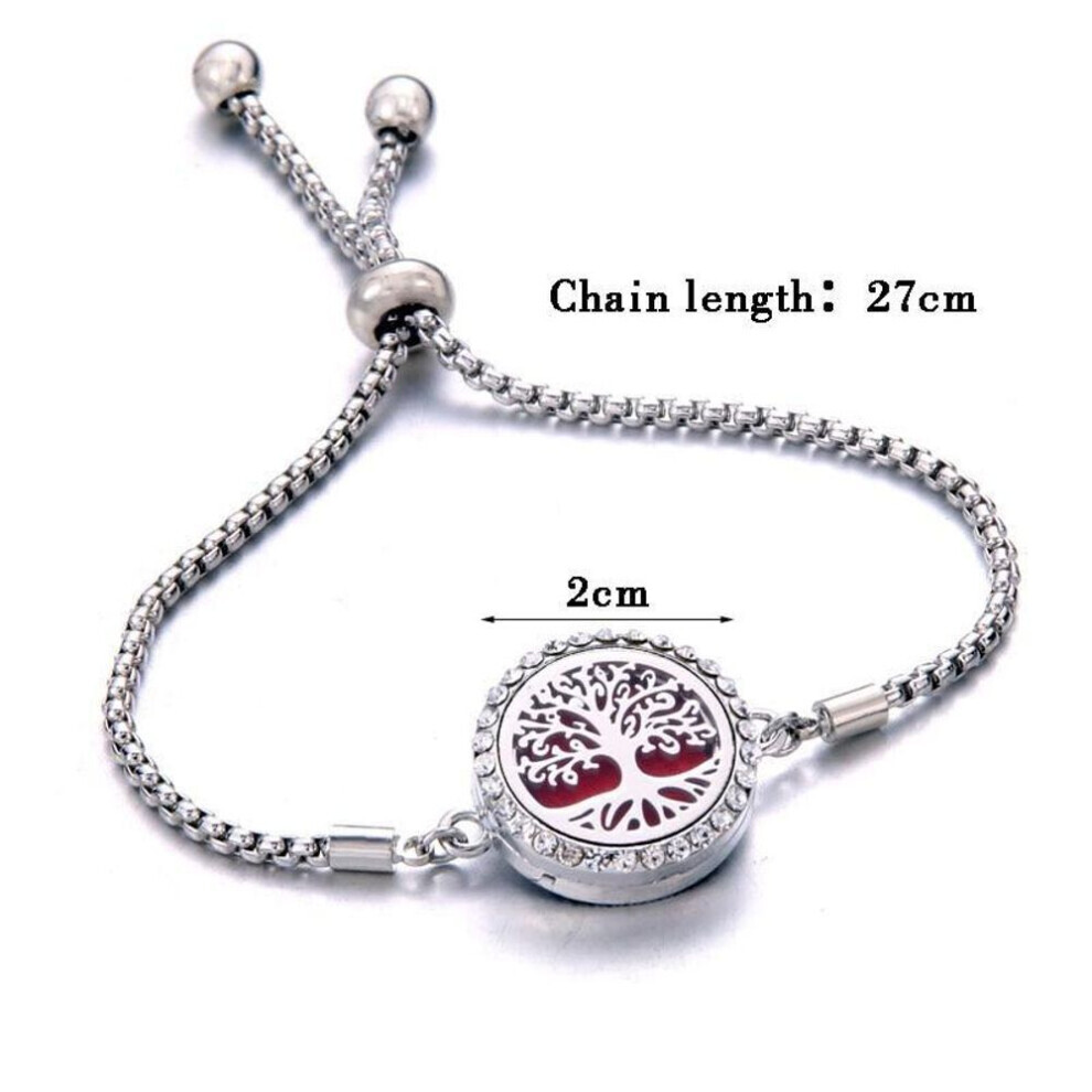 Perfume Bracelet Essential Oil Diffuser Aromatherapy Locket Bracelet Tree Of Life Stainless Steel Diffuser Bracelet