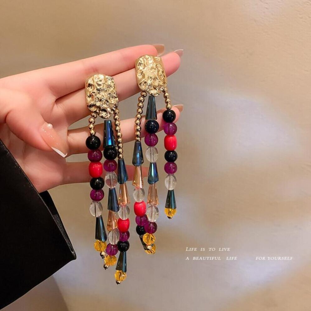 Maxpower Womens Needle Color Crystal Tassel Earrings Not,Specified