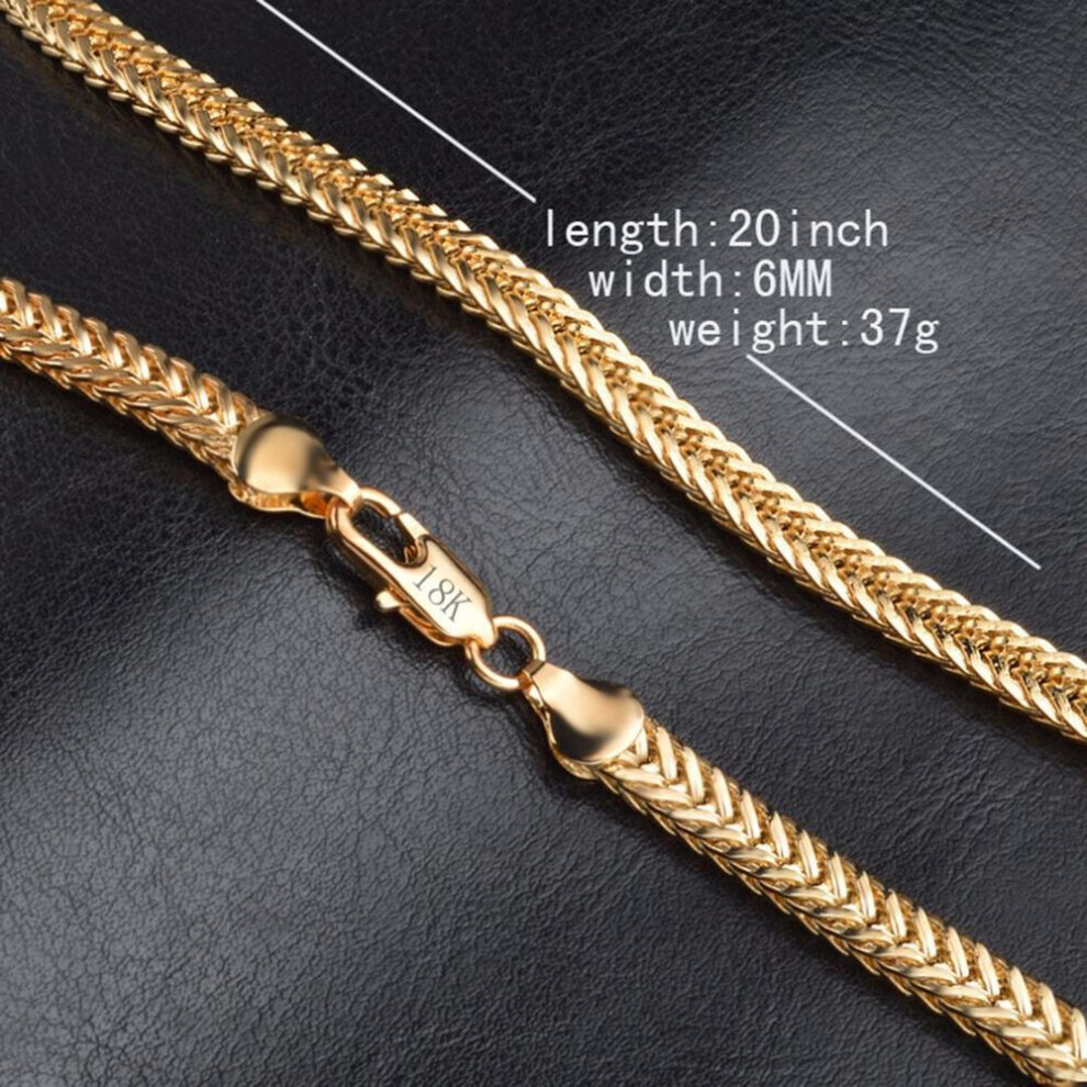 Cool Punk 18k Gold Plated Chain Necklace Women Men&apos;s Jewelry Gifts 50cm