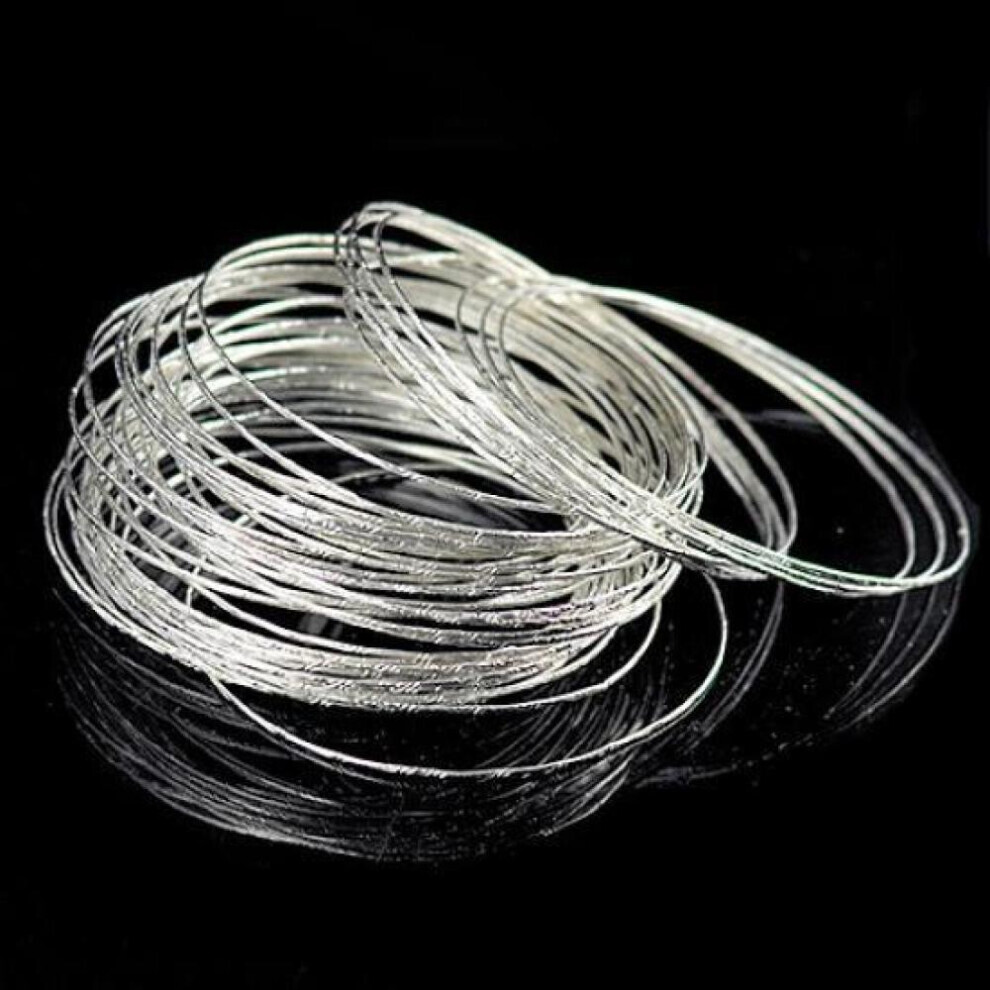 Maxpower 100 Pcs Bracelets Plated Steel Wire Cuff Slim Bangle Bracelet Set Silver