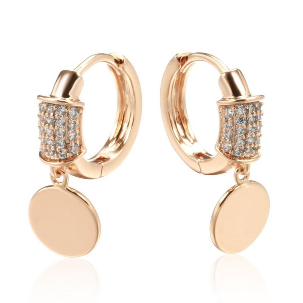 Maxpower Glossy Disc Drop Earrings For Women Kinel Luxury Zircon Bride Wedding Jewelry Not,Specified