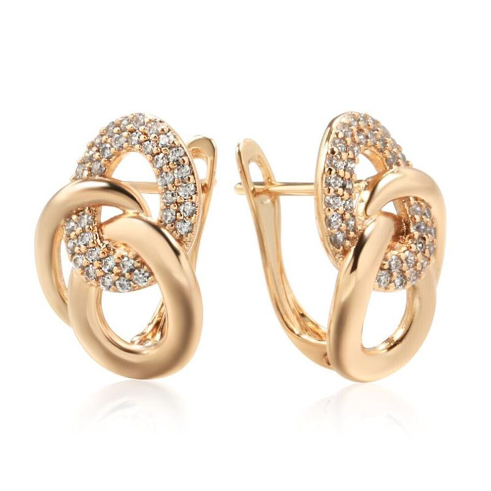 Kinel Multi-hoop English Earrings For Women Kinel Zircon Full Paved Fashion Jewelry
