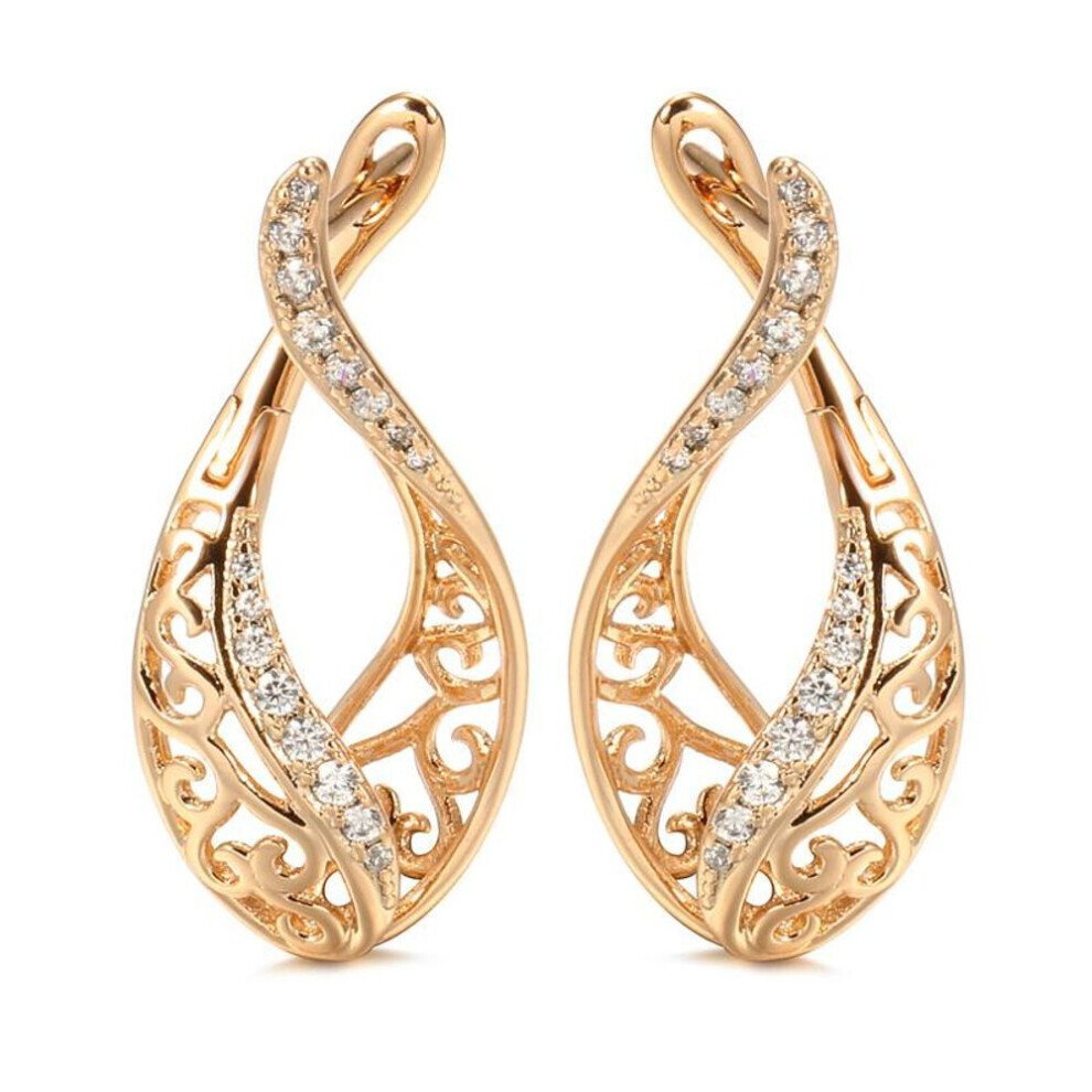 Maxpower Kinel Trendy Rose Color Drop Earrings For Women Gold