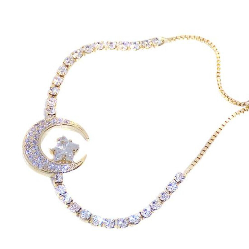 Maxpower Sparkling Cubic Zirconia Crescent Moon Star Shape Bracelet Jewelry Decoration